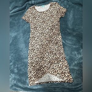 Leopard Print Short Sleeve Dress NWOT
